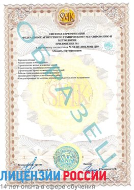 Образец сертификата соответствия (приложение) Калач Сертификат ISO 14001